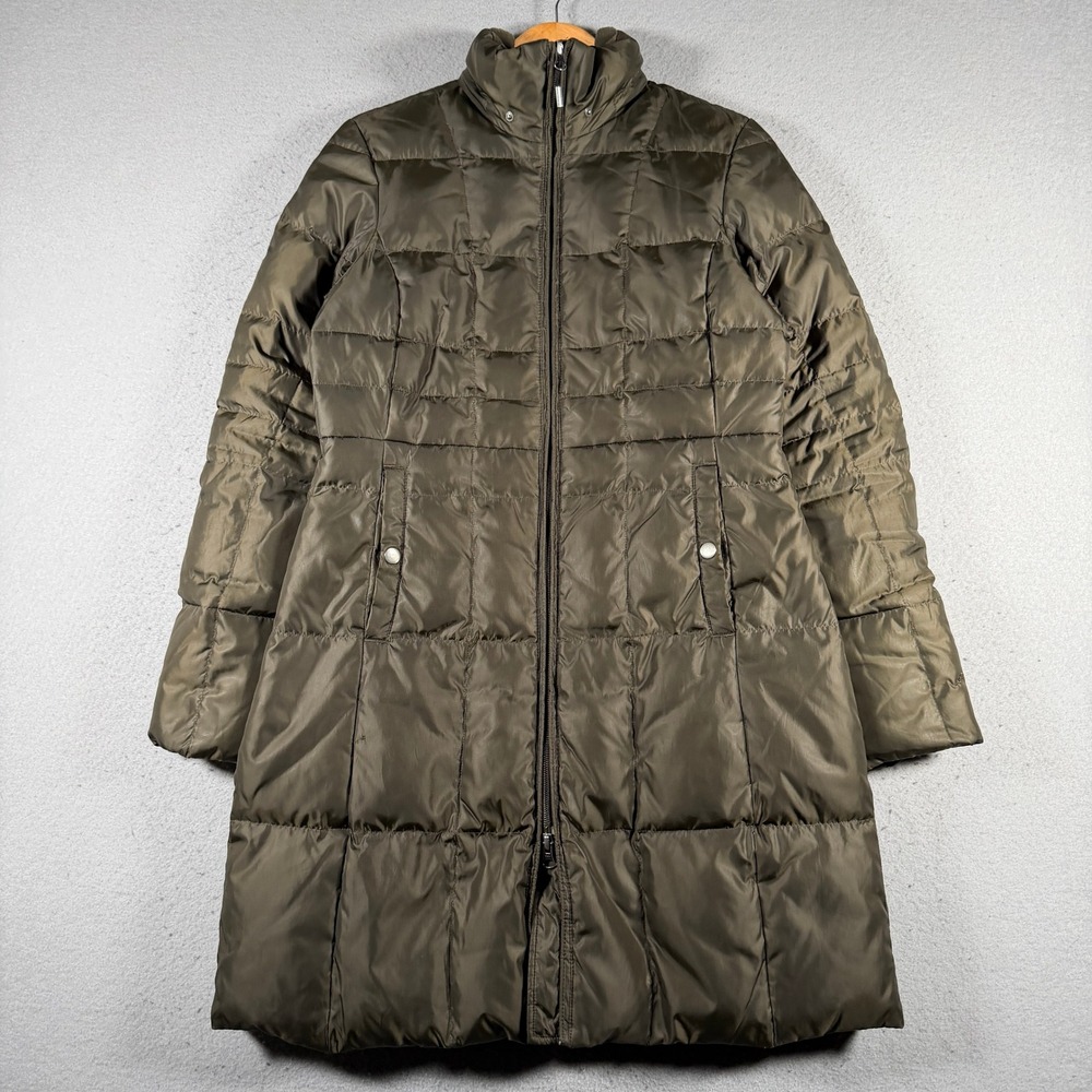 Eddie Bauer Goose Down Parka Jacket Green Women Small Quilted Puffer D3156267b